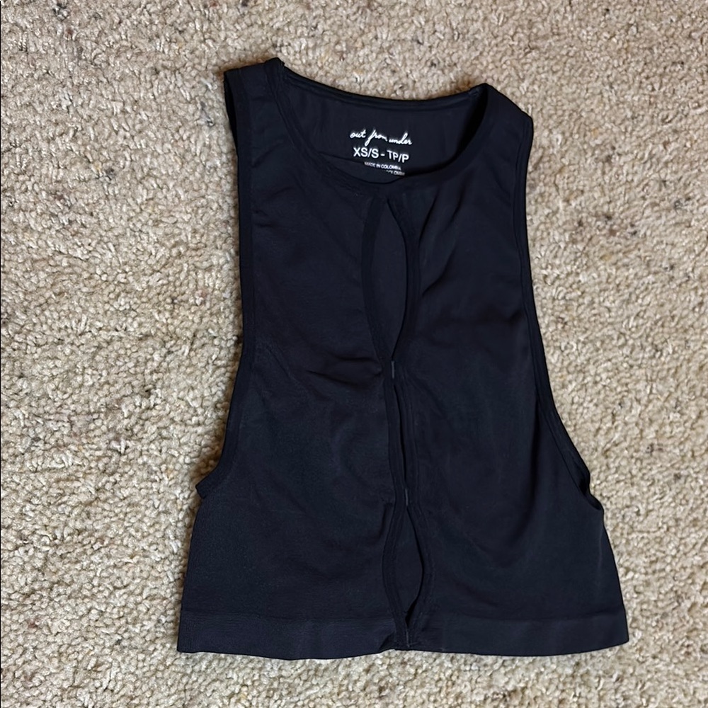 Urban Outfitters Black Cut Out Tie Front Tank Top